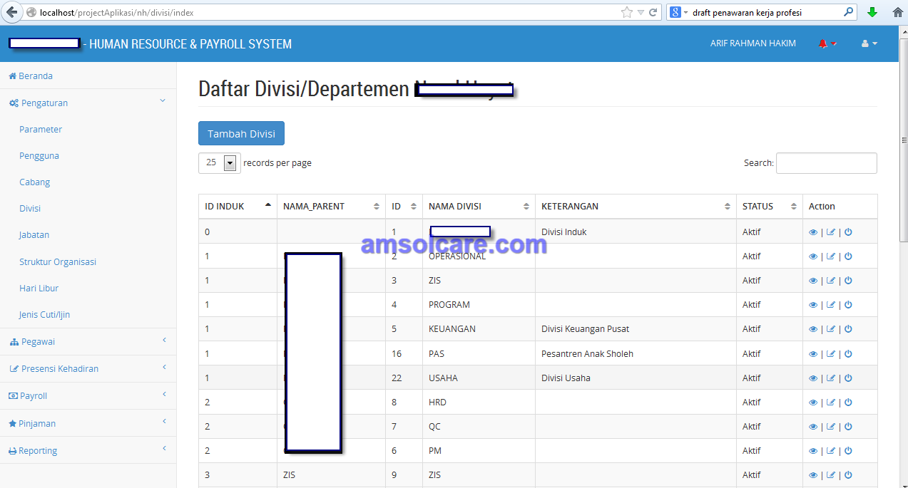 Sistem Informasi Payroll HRD Nurul Hayat